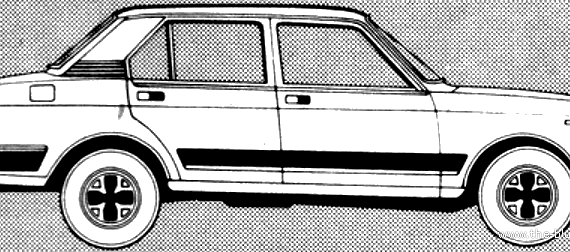 Fiat 132 GLS (2000) - Фиат - чертежи, габариты, рисунки автомобиля