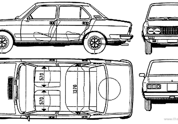 Fiat 132 Special - Фиат - чертежи, габариты, рисунки автомобиля