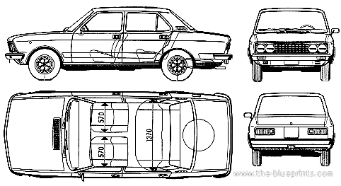 Fiat 132 Special (1973) - Фиат - чертежи, габариты, рисунки автомобиля