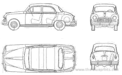 Fiat 1400A Berlina (1954) - Фиат - чертежи, габариты, рисунки автомобиля