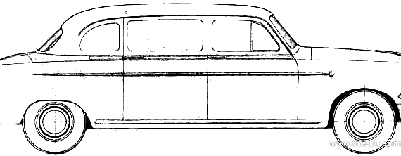 Fiat 1400 A Limousine Lombardi (1954) - Фиат - чертежи, габариты, рисунки автомобиля