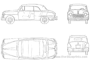 Fiat 1400 Cabriolet (1951) - Фиат - чертежи, габариты, рисунки автомобиля