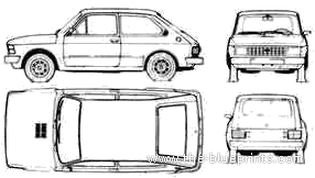 Fiat 147GL Argentina (1983) - Фиат - чертежи, габариты, рисунки автомобиля