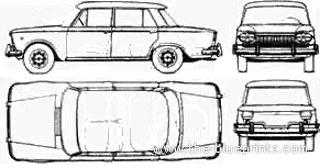 Fiat 1500C Argentina (1965) - Фиат - чертежи, габариты, рисунки автомобиля