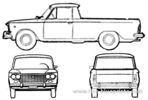 Fiat 1500 Multicarga Argentina (1965) - Фиат - чертежи, габариты, рисунки автомобиля