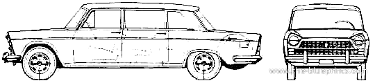 Fiat 1800 B Limousine Lombardi (1961) - Фиат - чертежи, габариты, рисунки автомобиля