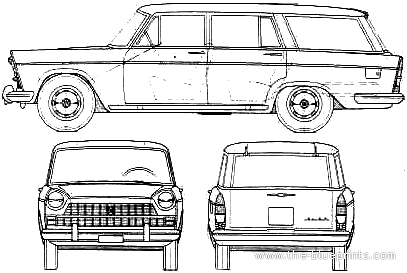 Fiat 1800 Familiale (1961) - Фиат - чертежи, габариты, рисунки автомобиля