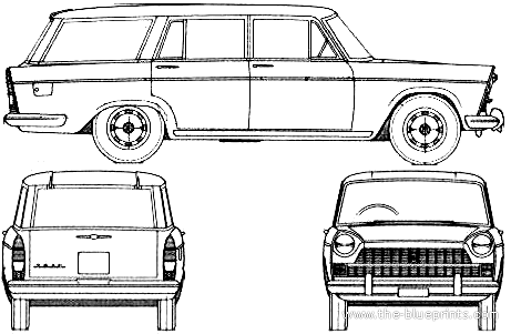 Fiat 1800 Familiare (1959) - Фиат - чертежи, габариты, рисунки автомобиля