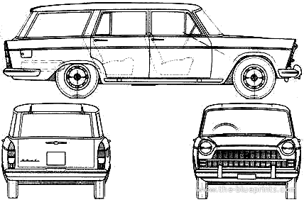 Fiat 1800 Familliare (1961) - Фиат - чертежи, габариты, рисунки автомобиля