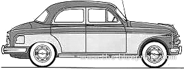 Fiat 1900B - Фиат - чертежи, габариты, рисунки автомобиля