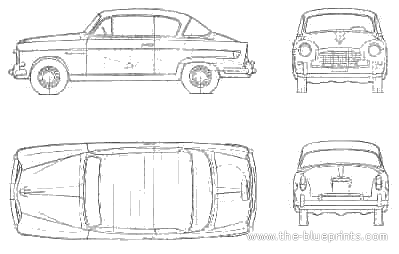 Fiat 1900 Berlina Gran Luce (1956) - Фиат - чертежи, габариты, рисунки автомобиля