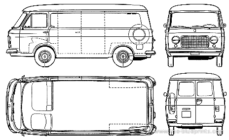 Fiat 238 (1973) - Фиат - чертежи, габариты, рисунки автомобиля
