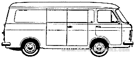 Fiat 238 Van - Фиат - чертежи, габариты, рисунки автомобиля