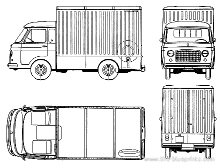 Fiat 241 T Fourgon (1973) - Фиат - чертежи, габариты, рисунки автомобиля