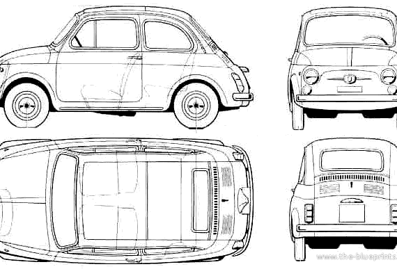 Fiat 500L - Фиат - чертежи, габариты, рисунки автомобиля
