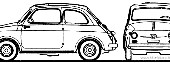 Fiat 500N (1961) - Фиат - чертежи, габариты, рисунки автомобиля