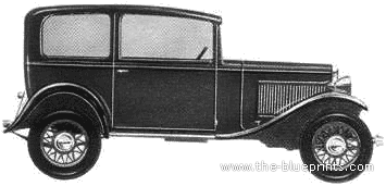Fiat 508 Ballila 2-Door Berlina (1932) - Фиат - чертежи, габариты, рисунки автомобиля