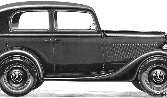 Fiat 508 Ballila 4-Door Berlina (1934) - Фиат - чертежи, габариты, рисунки автомобиля