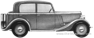 Fiat 508 Ballila 4-Door Berlina (1935) - Фиат - чертежи, габариты, рисунки автомобиля