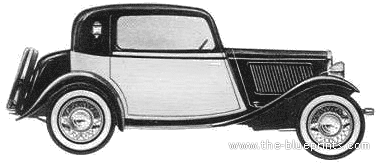 Fiat 508 Ballila Fixed Head Coupe (1932) - Фиат - чертежи, габариты, рисунки автомобиля
