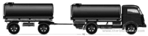 Fiat 626 NML Tanker and Trailer - Фиат - чертежи, габариты, рисунки автомобиля