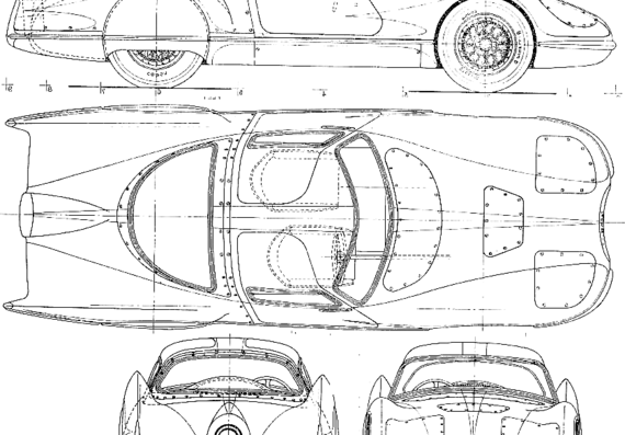 Fiat 8001 Turbine Car (1954) - Fiat - drawings, dimensions, pictures of the car