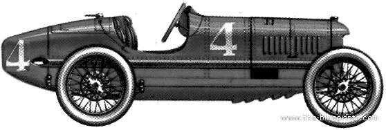 Fiat 804 GP (1922) - Фиат - чертежи, габариты, рисунки автомобиля