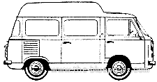 Fiat 850T Kombi High Roof - Fiat - drawings, dimensions, pictures of the car
