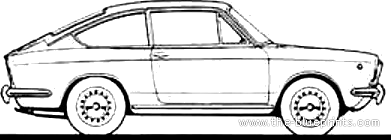 Fiat 850 Coupe (1971) - Фиат - чертежи, габариты, рисунки автомобиля