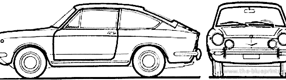 Fiat 850 Coupe Special (1972) - Фиат - чертежи, габариты, рисунки автомобиля