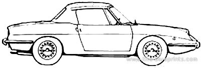 Fiat 850 Spider (1971) - Фиат - чертежи, габариты, рисунки автомобиля