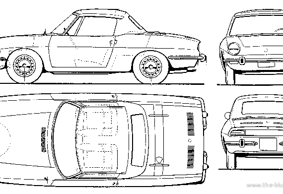 Fiat 850 Sport Spider - Фиат - чертежи, габариты, рисунки автомобиля