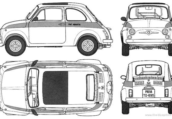 Fiat Abarth 695SS (1964) - Фиат - чертежи, габариты, рисунки автомобиля