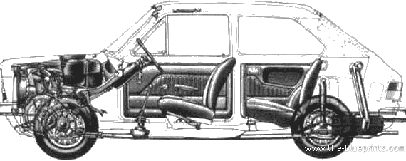 Fiat BR 147 - Фиат - чертежи, габариты, рисунки автомобиля