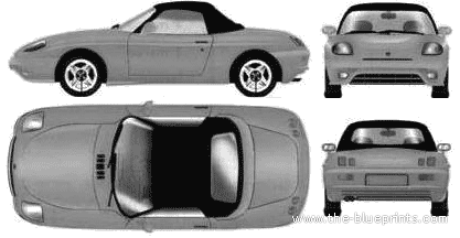 Fiat Barchetta (1997) - Фиат - чертежи, габариты, рисунки автомобиля