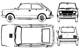 Fiat Brio (147) Argentina (1987) - Фиат - чертежи, габариты, рисунки автомобиля