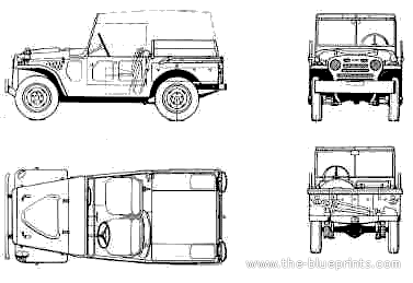 Fiat Campagnola AR (1959) - Фиат - чертежи, габариты, рисунки автомобиля