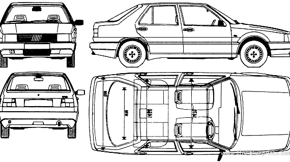 Fiat Croma - Фиат - чертежи, габариты, рисунки автомобиля