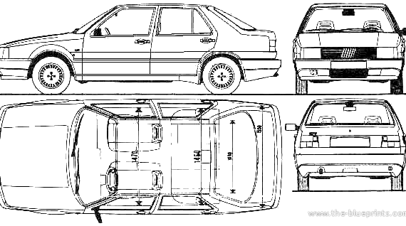Fiat Croma (1985) - Фиат - чертежи, габариты, рисунки автомобиля