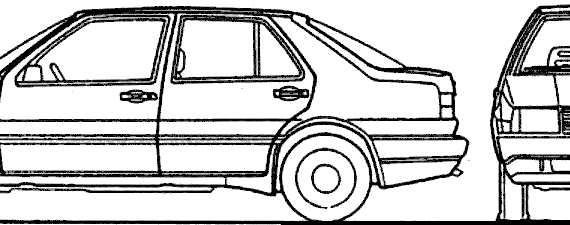 Fiat Croma (1989) - Фиат - чертежи, габариты, рисунки автомобиля
