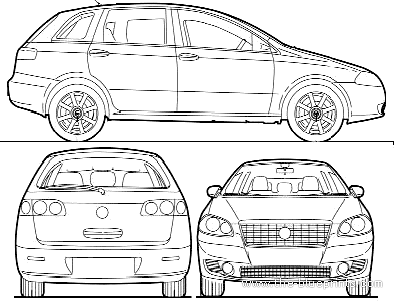 Fiat Croma (2010) - Фиат - чертежи, габариты, рисунки автомобиля