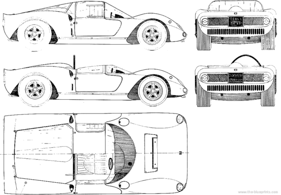 Fiat Dino 166 P - Фиат - чертежи, габариты, рисунки автомобиля