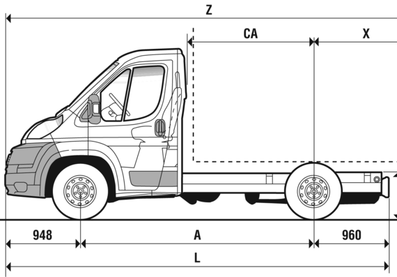 Fiat Ducato Chassis SWB Cab (2007) - Fiat - drawings, dimensions, pictures of the car