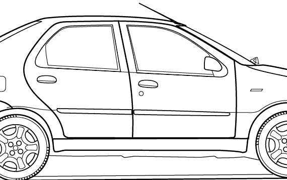 Fiat Petra (2004) - Фиат - чертежи, габариты, рисунки автомобиля