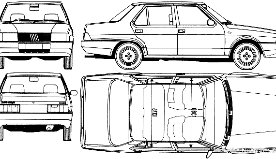 Fiat Regatta 70 - Фиат - чертежи, габариты, рисунки автомобиля