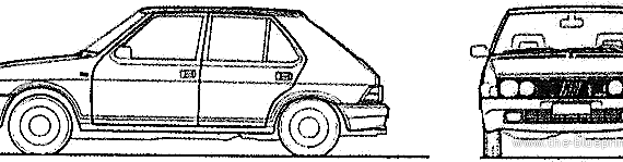 Fiat Ritmo 100S 5-Door (1984) - Фиат - чертежи, габариты, рисунки автомобиля