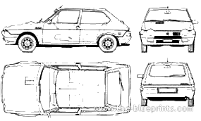 Fiat Ritmo 105TC (1978) - Фиат - чертежи, габариты, рисунки автомобиля