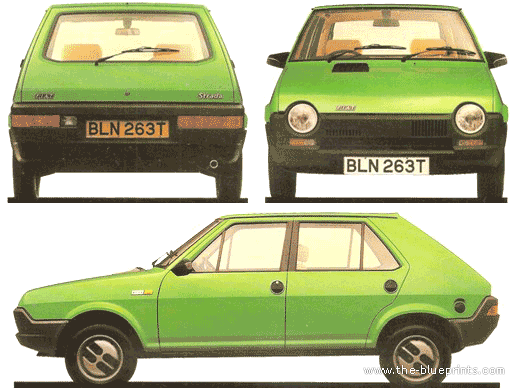 Fiat Ritmo 5-Door (1979) - Фиат - чертежи, габариты, рисунки автомобиля
