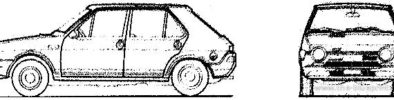 Fiat Ritmo 75CL 5-Door (1978) - Фиат - чертежи, габариты, рисунки автомобиля