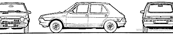 Fiat Ritmo 75S (1978) - Фиат - чертежи, габариты, рисунки автомобиля